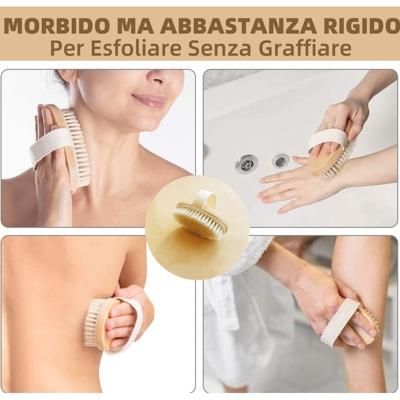 Voarge Dry Brush, Body Brush, Exfoliating Brush, Bristle Bath Brush,