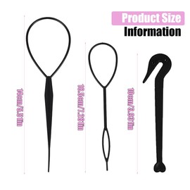 GNHG Pack of 3 Braiding Tools, Tail Twister, French Twister, Quick Braid DIY Twister Holder Hairstyle Aid, Suitable for Women, Girls