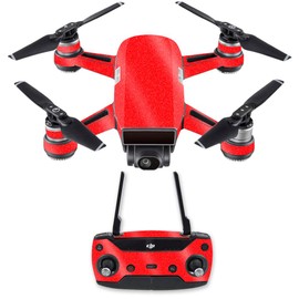 MightySkins Glossy Glitter Skin for DJI Spark Drone & Controller - Red | Protective, Durable High-Gloss Glitter Finish | Easy to Apply, Remove, and Change Styles | Made in The USA
