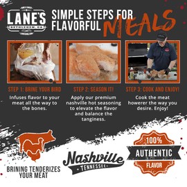 Lane's Pickle Brine Seasoning Bundle with Nashville Hot Chicken Wing Seasoning & 24" x 24" Extra Large Brining Bag, All-Natural, No MSG, Made in USA