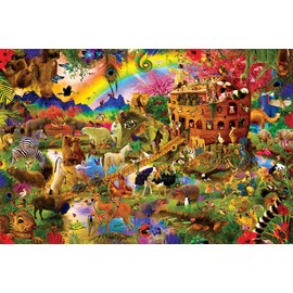 Noah's Ark Animal Puzzle for Adults and Kids | Difficult 1000 Piece Jigsaw Puzzle Toy | Fun Quarantine Gifts | Interactive Brain Teaser for Game Night | 28 x 20 Inches