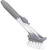 Heavy-Duty Dish Scrub Brush with Soap Dispenser and Stand –