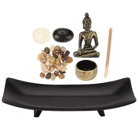 Zen Garden Buddha Incense Holder Bronze Vintage Buda Figures Decorative Incense Burner Tabletop Incense Holder for Home Decor Meditation Relax