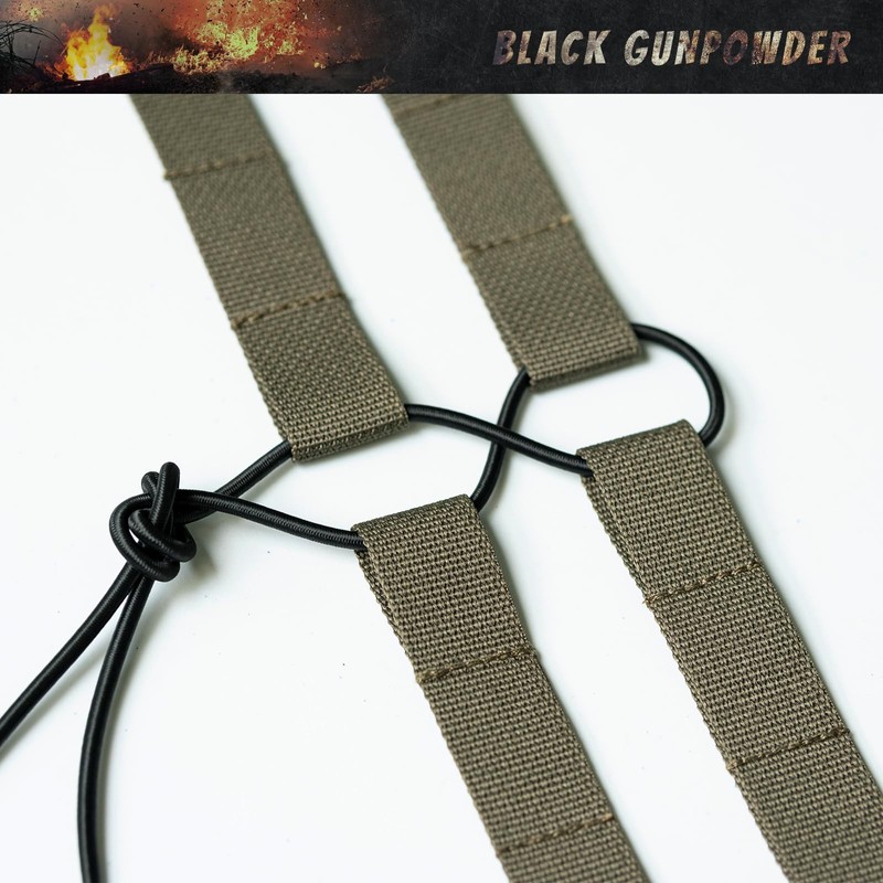 Black Gunpowder Tactical Two-Band Quick Release Cummerbund Elastic String Magnetic