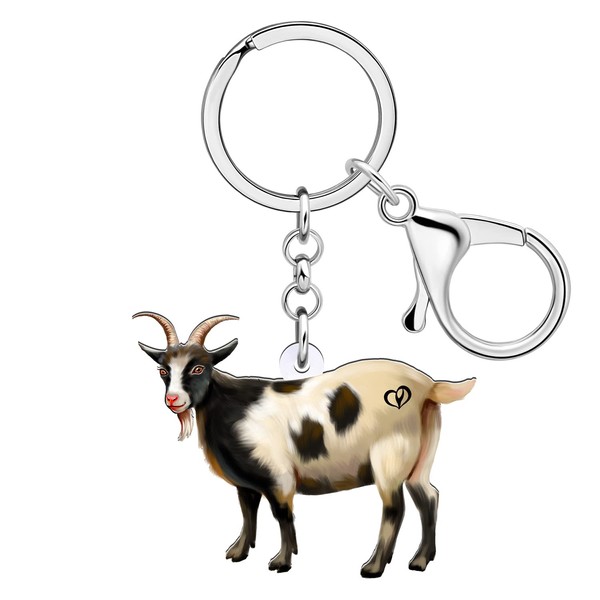 HUAGEO Acrylic Cute Goat Keyring Cartoon Sheep Animals Keychains Jewellery