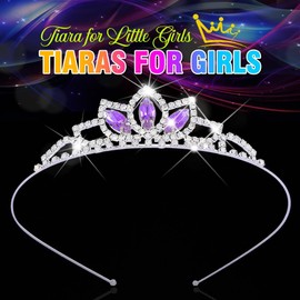 CAKURE Princess Tiara Purple Tiara and Crown Headband Rhinestone Hair Accessories for Women and Girls (d-purple, one size)