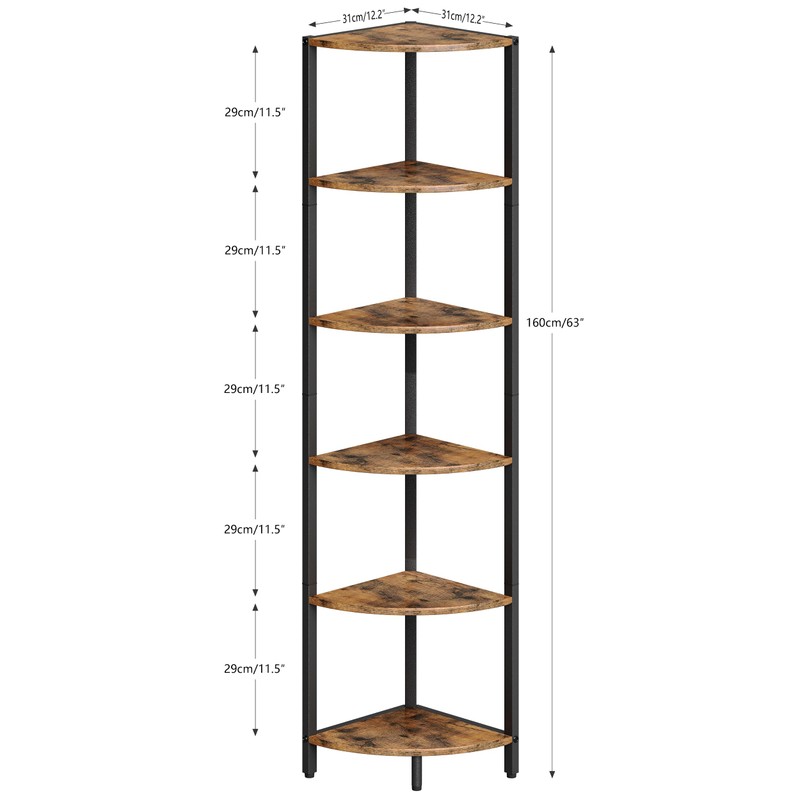 6 Tier Corner Shelf 63.1" Tall Corner Shelves stand Ladder