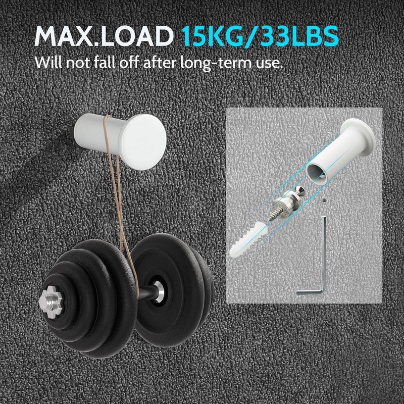 SAYAYO Coat Hooks Wall Mounted White 4PCS SUS304 Stainless Steel