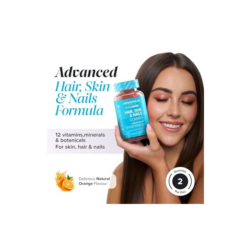 Hair Skin and Nails Vitamins | 60 Gummies | Biotin