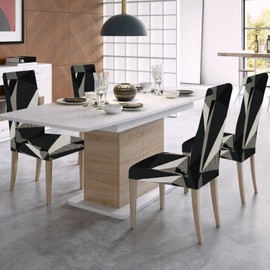 LTZGO Chair Covers, Set of 4, Stretch Chair Covers, Modern Chair Covers, Elastic, Removable, Washable, Fitted Cover