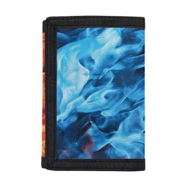 Cozeyat Trifold Wallet for Kids Boys 3D Fire Rugby Printed Wallet with Credit Card Holder for Travel Outdoor Sports Small Wallet for Kids