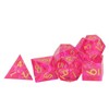 7PCS Polyhedral Dice Clear Numbers Pointed Edges Resin Dice Set