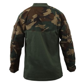 Rothco Tactical Combat Shirt, Mens Paintball Airsoft Base Layer Top, Woodland Camo, 3XL
