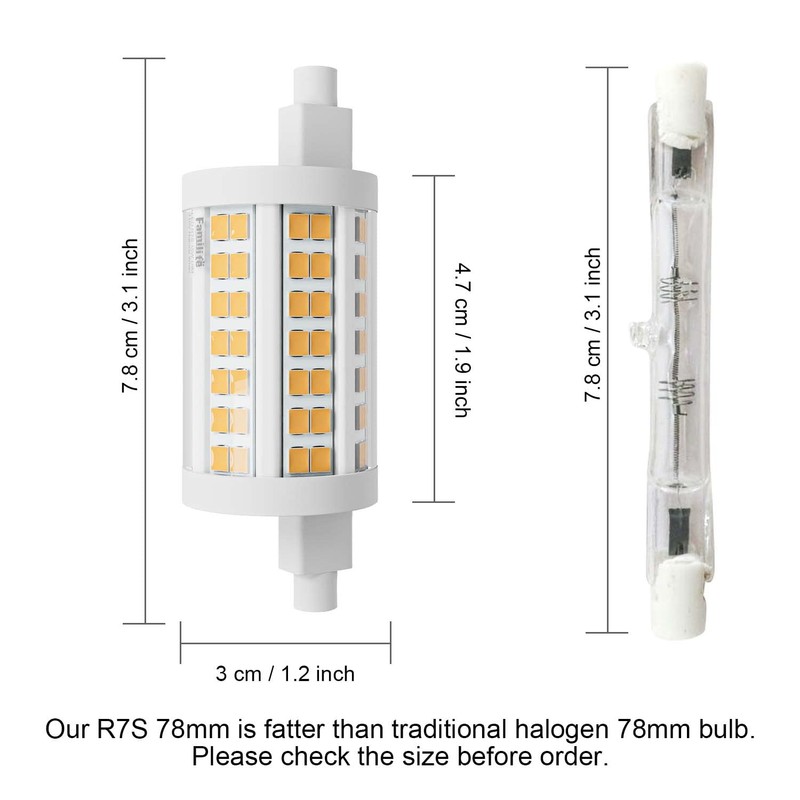 Familite R7S LED Bulb 78MM, 15W Dimmable J78 Flood Light,