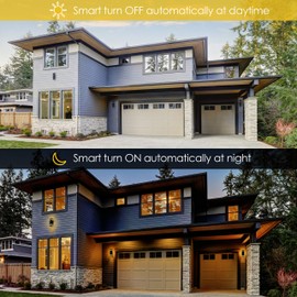 LANFU LED Wall Sconce Waterproof Porch Light 12W, (Upgrade Dusk to Dawn Sensor) Black Modern Waterproof Wall Lamps, 1000 Lumen,2700k Warm White, IP65 Waterproof Outdoor Up/Down Light (1 PCS)