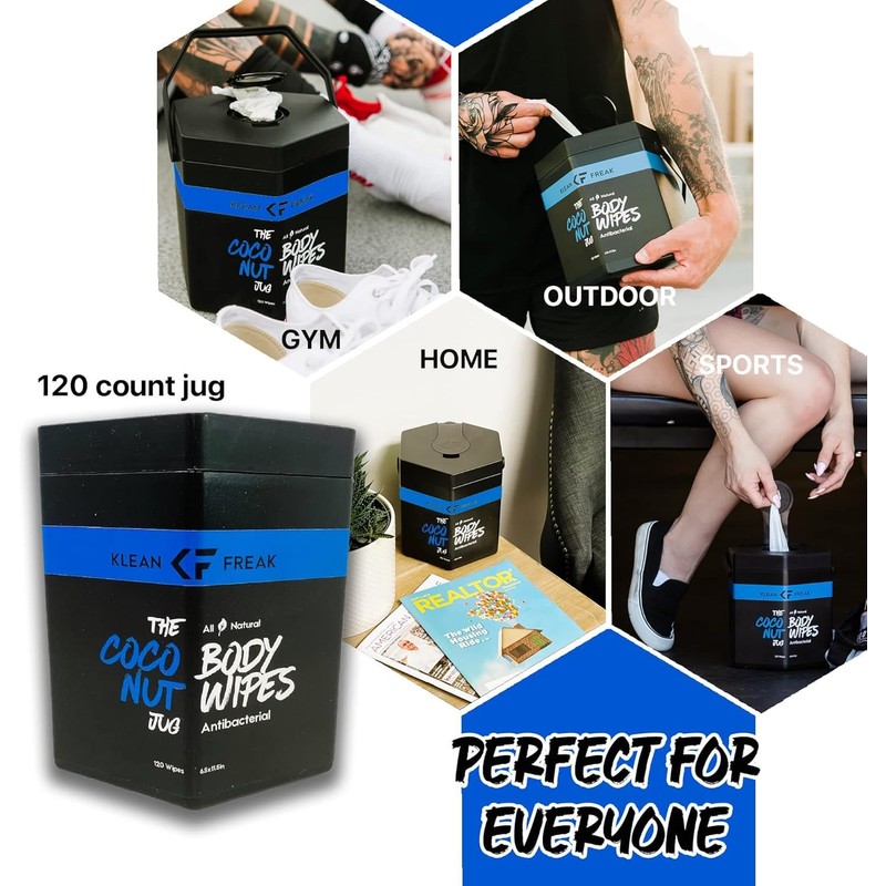 Klean Freak Body Wipes - for Face and Body, No