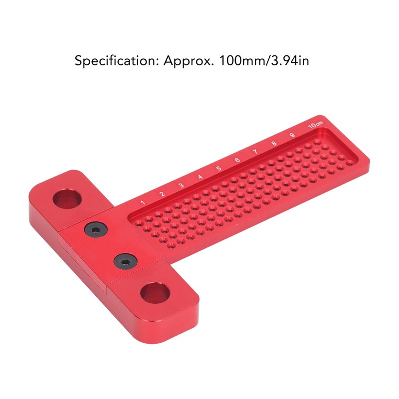 Woodworking Scriber T Square Ruler 100mm Aluminum Alloy Hole Positioning