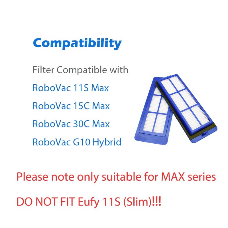 6Pcs Replacement Filters for Eufy RoboVac - 11S Max, RoboVac