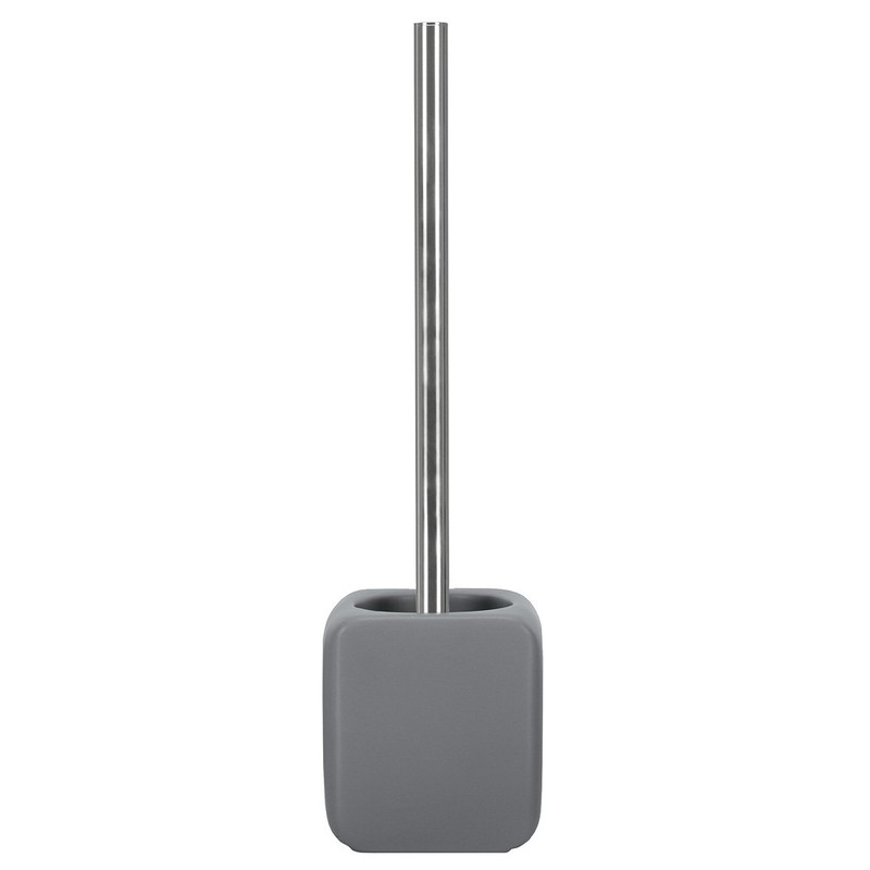 KW Cube Ceramic Toilet Brush and Holder (Grey)