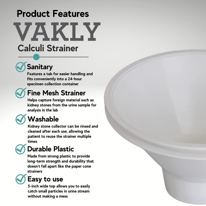 Vakly Calculi Strainer [2 Pack] – Durable Plastic Kidney Stone