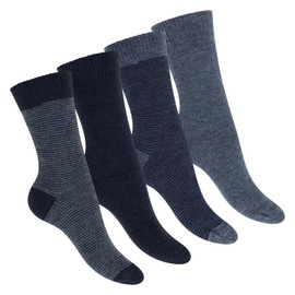 Celodoro Women's and Men's Wool Socks with Alpaca Plain and Striped, blue