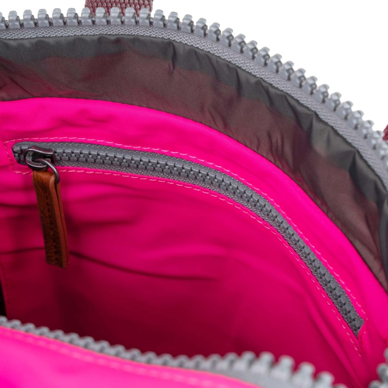 ROKA London Canfield B Small Sustainable Nylon Backpack (Neon Pink)