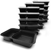 Efforias [10 Pack, 32oz] 2 Compartment Plastic Meal Prep Containers