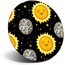 Destination Vinyl ltd Magnet for Refrigerator, Fridge - Cute Cartoon Sun and Moon for Office, Cabinet and Whiteboard, Magnetic Stickers, 3483