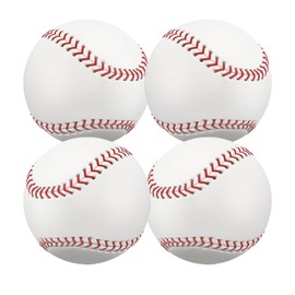 Xsybegdlk 4 Pack BaseBall Standard 9 Inch, Hard Rubber Leather baseball ball for Practice & Games, Rounders Ball, Training Base ball for Outdoor Sports for Youth And Adult