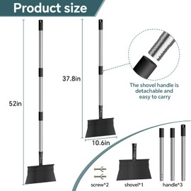 Garden Cleaning Shovel,Snow Shovels, Ice Scraper,Flat Shovel,Adjustable Handle,51.9inch,Ice Removal Tool for Road Outdoor,Garden Cleaning Scraper,Weed Remove Tool for Lawn Edging,Moss Scraper