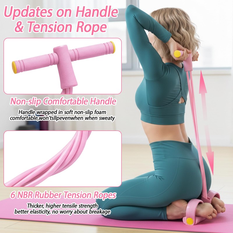Pedal Resistance Band, Multifunction Pull Up Assistance Bands, 6 Tube