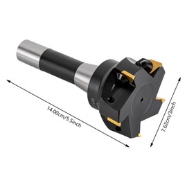 YIYIBYUS Indexable End Mill3"Cutting Diameter R8 Shank 90 Degree End Mill 5 Flutes+Key US Milling Cutter Blade with 5 Pcs TPCN32PDTR TPG32 Carbide Inserts