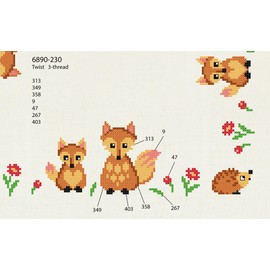 KAMACA Embroidery Kit, Tablecloth, Cross Stitch Pre-Drawn Complete Embroidery Kit with Embroidery Template, Embroidery Kit for Self-Embroidery, Adults (Animals of the Forest MD 80 x 80 cm)