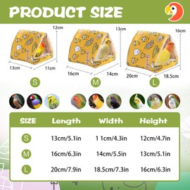 EWEIS Plush Warm Bird Nest for Birds Cage Accessories,Skin Friendly Samll Animal House Hanging Hammock for Parrot Toy,Snuggle Bed House for Conures,Parakeet,African Grey,Budgies(Yellow Egg, L/Size)