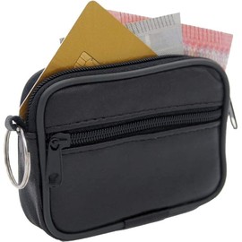 Charmoni - Men's Wallet - Multiple Compartments - Zip - Genuine Leather - for Men, black, Classic