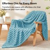 BEDELITE Fluffy Fleece Throw Blanket - Light Blue Sofa Throw