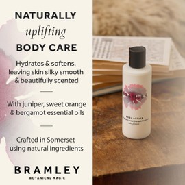Bramley Body Lotion (100ml), Travel Size Body Moisturiser with Juniper, Sweet Orange & Bergamot Essential Oils, Natural Scented Cream That Nourishes & Softens, Vegan & Cruelty Free