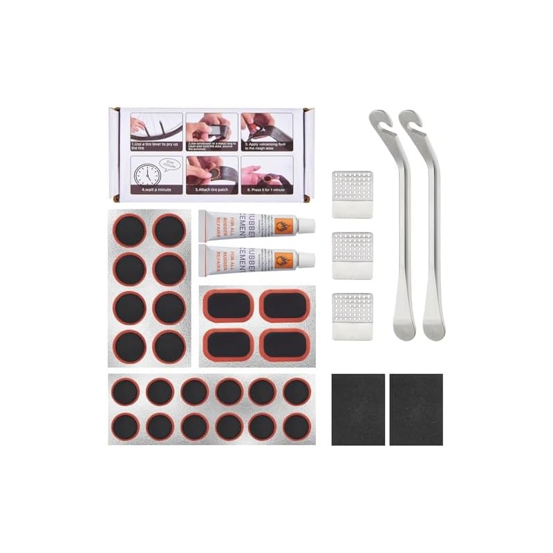 Zacro Kit de Reparación para Bicicleta 34 Piezas, con Parches