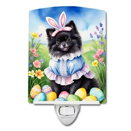 Caroline's Treasures Pomeranian Easter Egg Hunt Ceramic Night Light Compact, UL-Certified, Ideal for Bedroom, Bathroom, Nursery, Hallway, Kitchen, 6x4x3, Multicolor