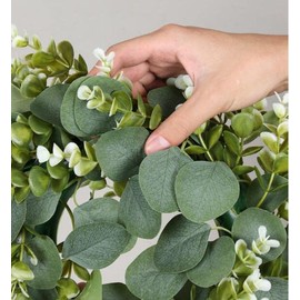 Hepatton Artificial Wreath, Door Charm, Wreath, Artificial Garland, Face Green, Store, Entryway, Wall Hanging, Garden, Room Decoration, Diameter 13.8 inches (35 cm), Photo Tool, Wedding, Reception Decoration, Party