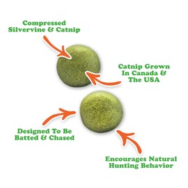 Meowijuana Compressed Catnip Ball Refill - 2 Pack | Purrple Passion | Interactive Cat Toy Refill | Potent Hand Harvested Catnip Grown in North America