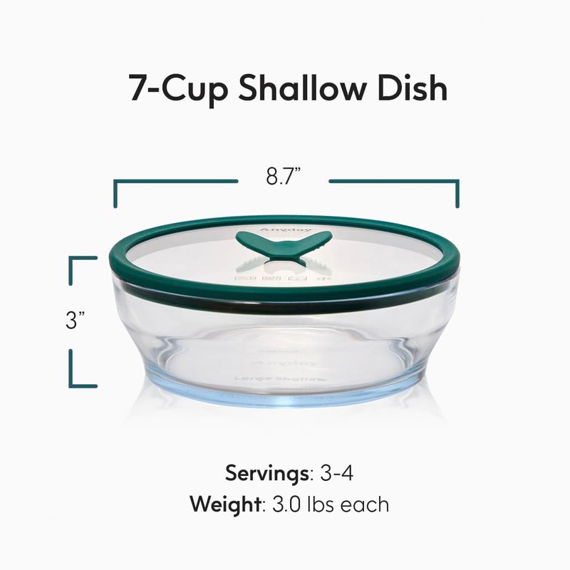 Anyday 7-Cup Glass Microwave Steamer for Vegetables – BPA-Free Glass