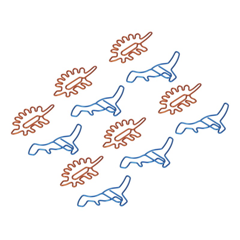 100Pcs Paper Clips Unique Dinosaur Shape Lightweight Portable Electroplating Process