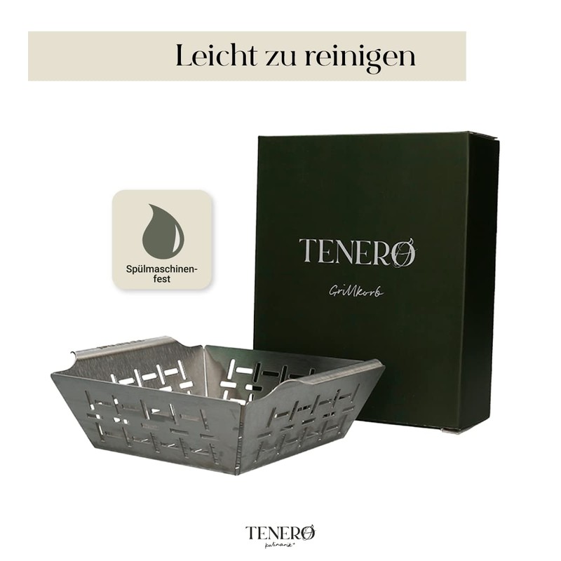 TENERO Grill Basket - Stainless Steel Grill Accessories for Fish,