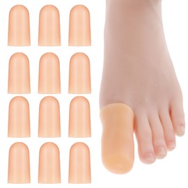 12 Pcs Silicone Big Toe Protectors Beige Toe Covers for Women Soft Toe Caps and Toe Protectors Unisex Gel Toe Caps to Protect from Rubbing Relieve Blisters Hammer Toes and Other Painful Problems