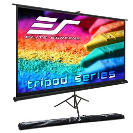Elite Screens Tripod Series, 72-INCH 16:9, Indoor Outdoor Projector Screen, 8K / 4K Ultra HD 3D Ready, US Based Company 2-YEAR WARRANTY, T72UWH, Black - US Based Company 2-YEAR WARRANTY