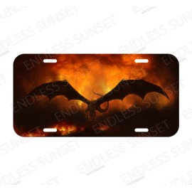 Amel Dragon Fire Lizard Creature Monster Draco Fantasy License Plate Front Auto Tag