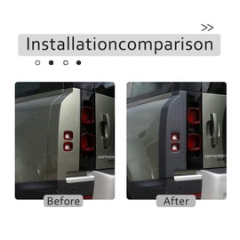 CHEYA ABS Black Body Anti-scratch Protection Cover Trim Kit for Land Rover Defender 110 2020 Accessories (Taillight)
