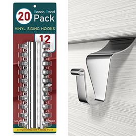 Vinyl Siding Hooks (20 Pack), Heavy Duty Stainless Steel Vinyl Siding Hangers, Low Profile No Hole Siding Clips for Hanging Lights Wreath Decorations Outdoor