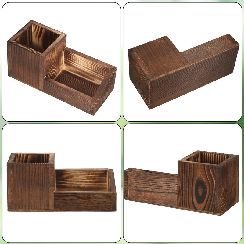 Hipiwe Business Card Holder Stand for Desk Wood Business Card